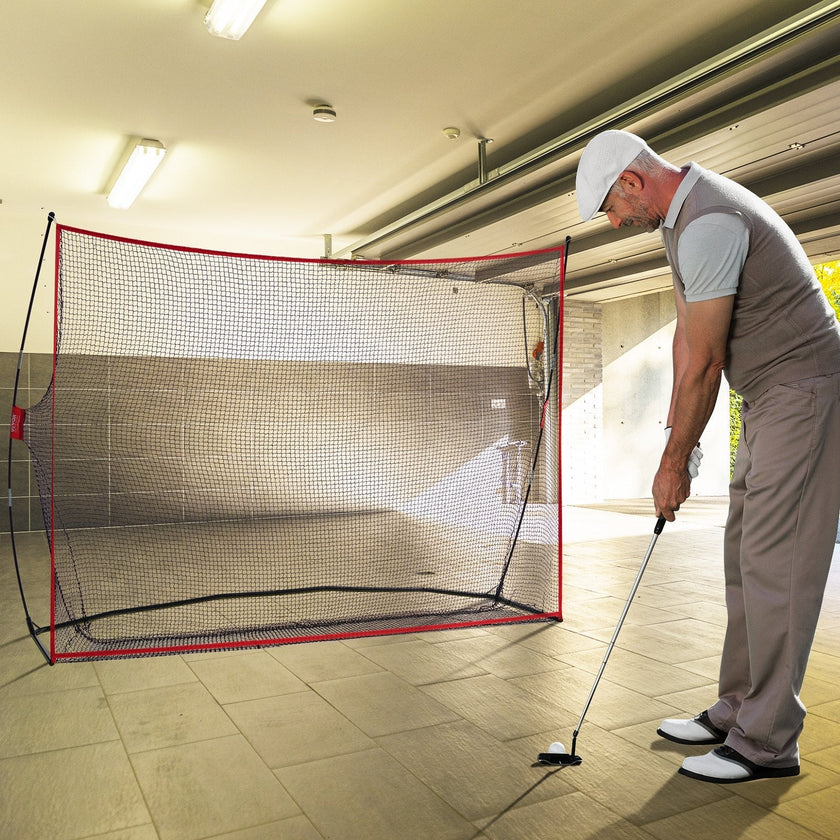 VEVOR Golf Practice Hitting Net, Huge 10.8x7ft Golf Net, Personal Driving Range for Indoor Outdoor Use, Portable Home Golf Aid Net with Solid Fiberglass Frame and Carry Bag, Gift for Men, Golf Lover