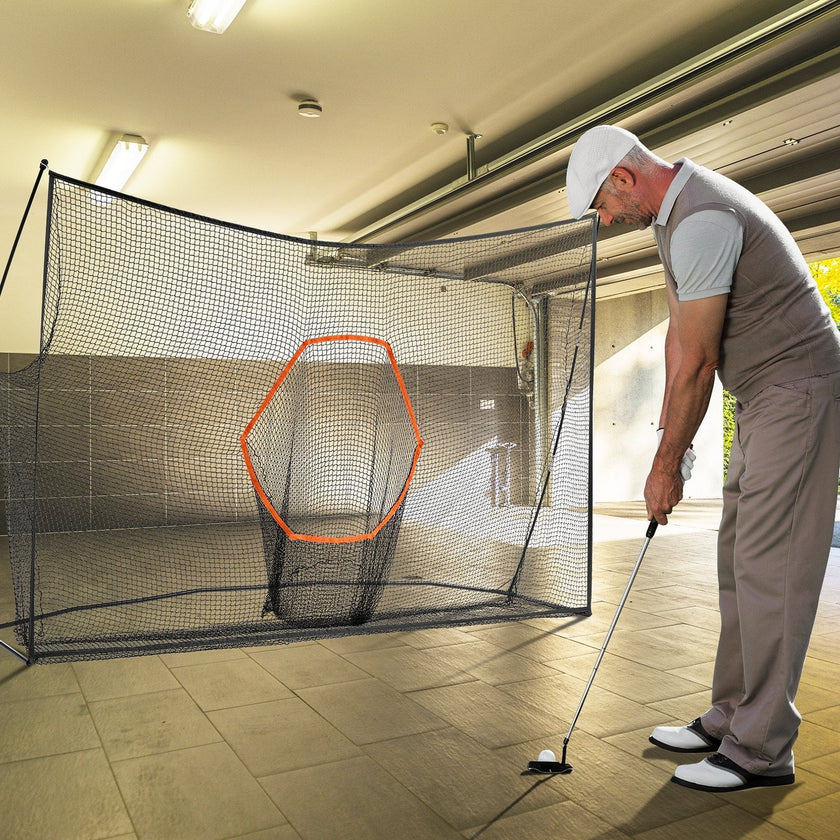 VEVOR Golf Practice Hitting Net, Huge 10.8x7ft Golf Net, Personal Driving Range for Indoor Outdoor Use, Portable Home Golf Aid Net with Target/Fiberglass Frame/Carry Bag, Gift for Men, Golf Lovers