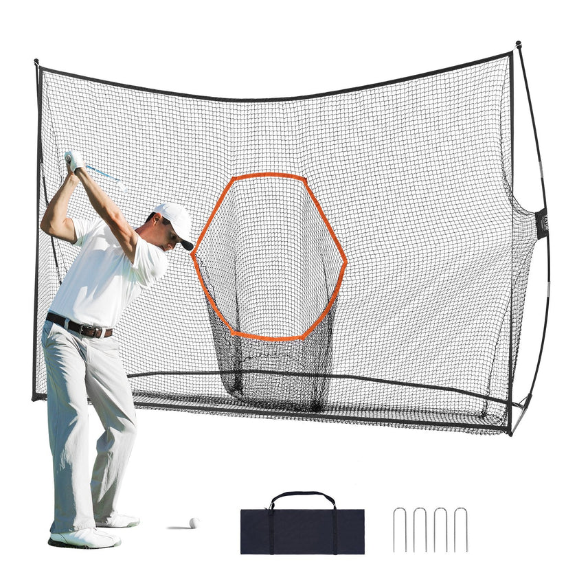 VEVOR Golf Practice Hitting Net, Huge 10.8x7ft Golf Net, Personal Driving Range for Indoor Outdoor Use, Portable Home Golf Aid Net with Target/Fiberglass Frame/Carry Bag, Gift for Men, Golf Lovers