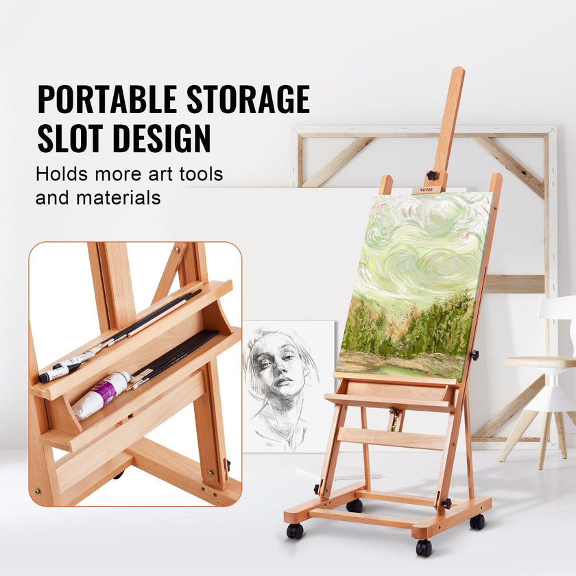 VEVOR Studio H-Frame Easel Holds Canvas Art up to 48