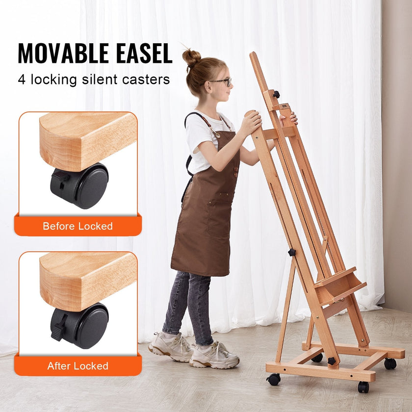 VEVOR Studio H-Frame Easel Holds Canvas Art up to 48