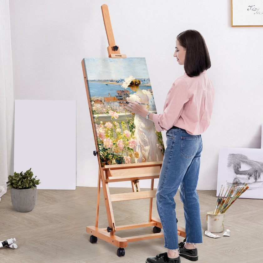 VEVOR Studio H-Frame Easel Holds Canvas Art up to 48