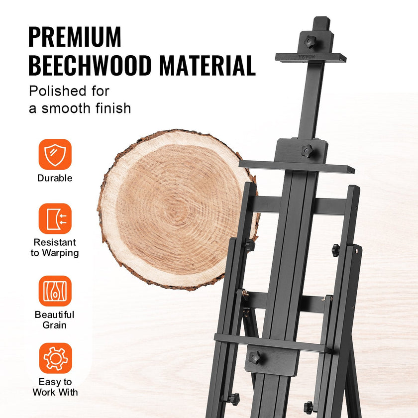 VEVOR Studio H-Frame Easel Holds Canvas Art up to 77