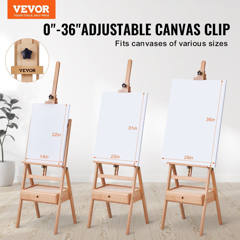 VEVOR Studio H-Frame Easel Holds Canvas Art up to 36