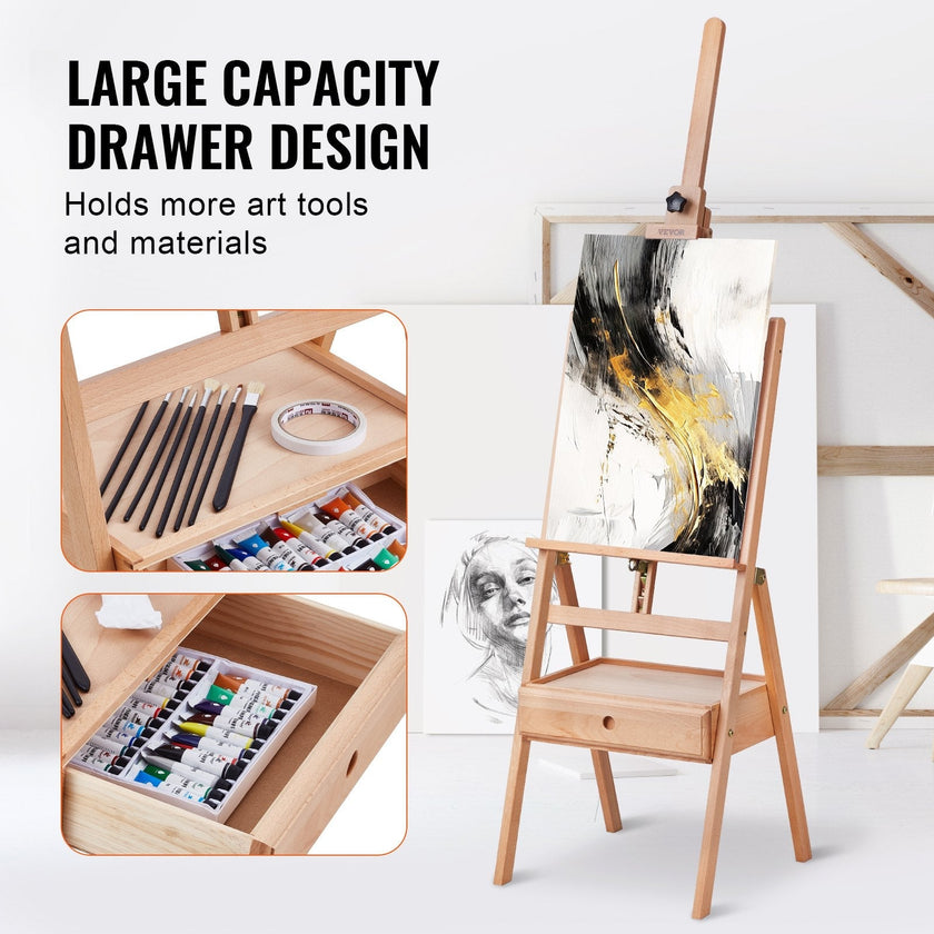 VEVOR Studio H-Frame Easel Holds Canvas Art up to 36