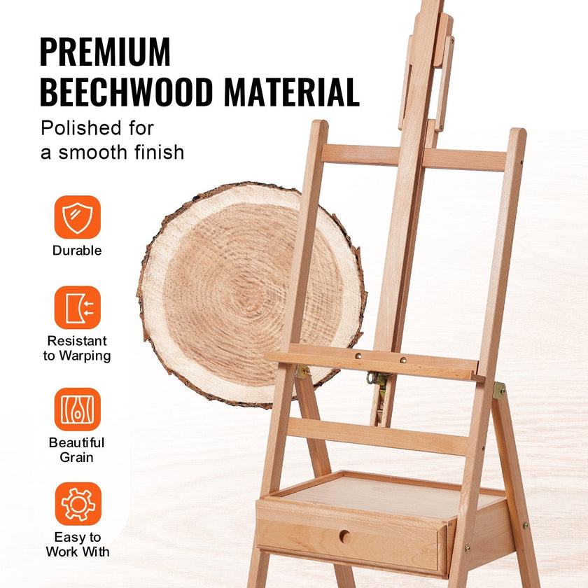 VEVOR Studio H-Frame Easel Holds Canvas Art up to 36
