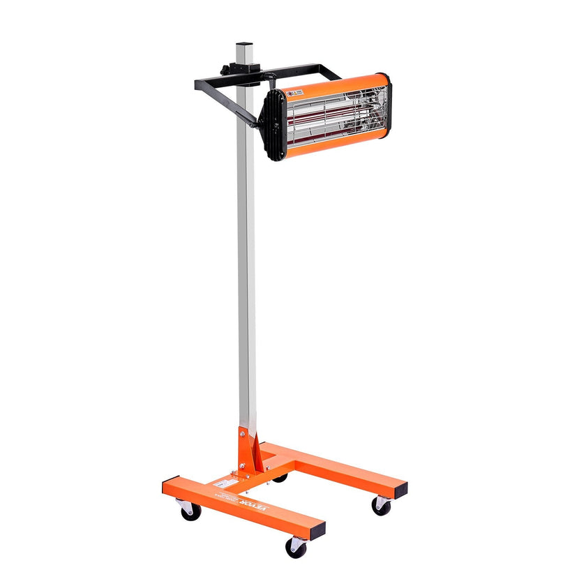 VEVOR Infrared Curing Lamp, 1500W 1-60 min Timing, Auto Heating Car Curing Light with Bracket, 3.44 sq.ft Baking Area Spray Baking Booth Heaters, Paint Dryer for On-Site Repair, Engine Drying