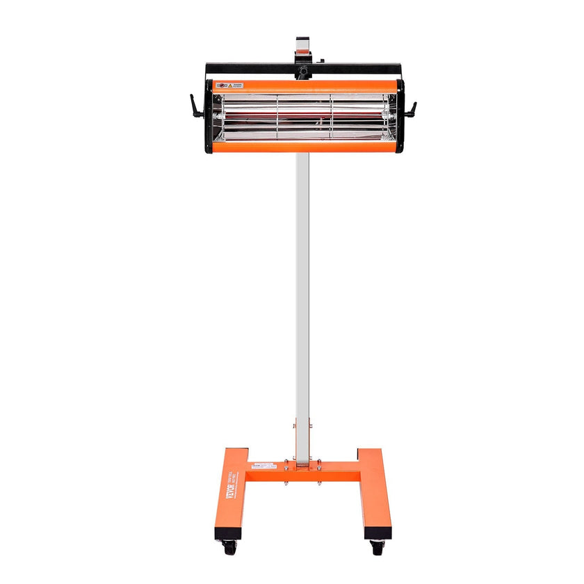 VEVOR Infrared Curing Lamp, 1500W 1-60 min Timing, Auto Heating Car Curing Light with Bracket, 3.44 sq.ft Baking Area Spray Baking Booth Heaters, Paint Dryer for On-Site Repair, Engine Drying