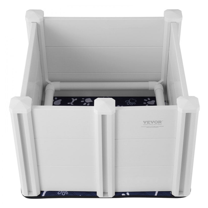 VEVOR Dog Whelping Box 28.3x28.3x18.1in PVC with Rails Pee Pad for Dogs Puppies