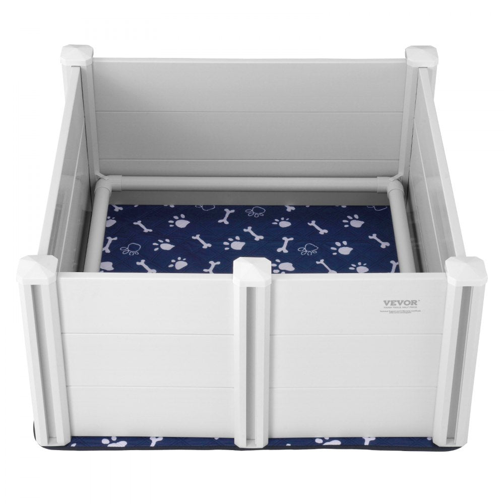VEVOR Dog Whelping Box 38.6x38.6x18.1in PVC with Rails Pee Pad for Dogs Puppies