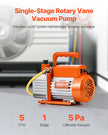 VEVOR Vacuum Pump 5 CFM HVAC Single Stage Rotary Vane Vacuum Pump Oil Included