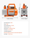 VEVOR Vacuum Pump 3.5 CFM HVAC Single Stage Rotary Vane Vacuum Pump Oil Included
