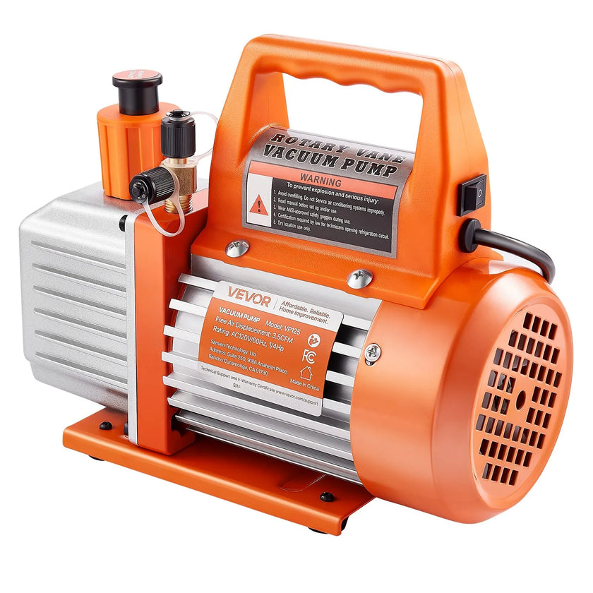 VEVOR Vacuum Pump 3.5 CFM HVAC Single Stage Rotary Vane Vacuum Pump Oil Included