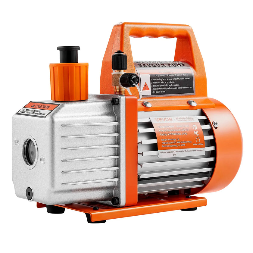 VEVOR Vacuum Pump 3.5 CFM HVAC Single Stage Rotary Vane Vacuum Pump Oil Included