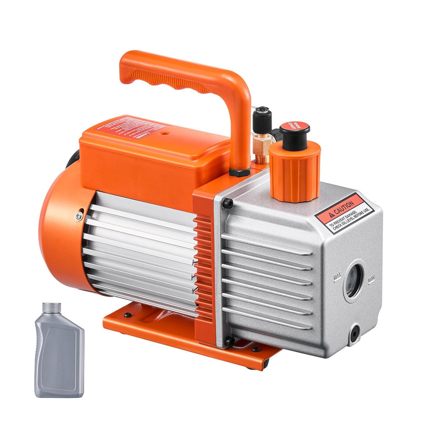 VEVOR Vacuum Pump 6 CFM HVAC 2 Stage Rotary Vane Vacuum Pump Oil Included