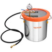 VEVOR 3 Gallon Vacuum Chamber and 3.5 CFM Pump Kit, Tempered Glass Lid Vacuum Degassing Chamber Kit, Single Stage Vacuum Pump with 250 ml Oil Bottle, for Stabilizing Wood, Degassing Silicones, Epoxies