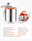 VEVOR 5 Gallon Vacuum Chamber 3.5CFM Single Stage Pump Degassing Chamber Kit