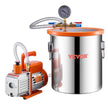 VEVOR 5 Gallon Vacuum Chamber 3.5CFM Single Stage Pump Degassing Chamber Kit