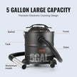 VEVOR Ash Vacuum Cleaner 5 Gallon 1200W for Fireplaces Pellet Stoves Grills BBQ