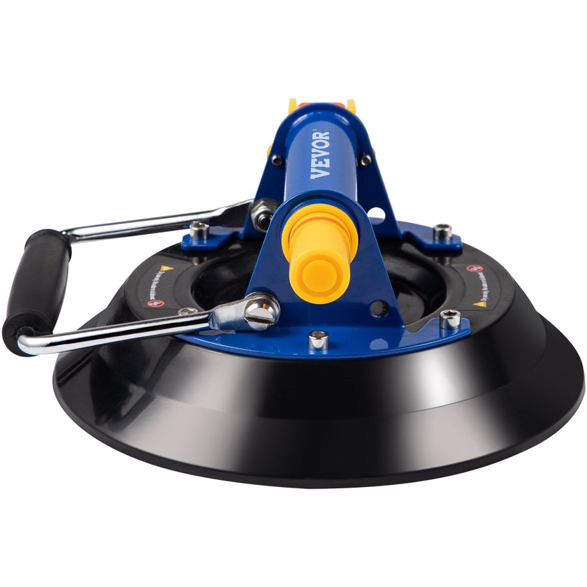 VEVOR Glass Lifting Vacuum Suction Cup, 10\'\' Glass Lifter Suction Cup, 275lbs Load Capacity Glass Lifting Suction Cup, Heavy-Duty Hand-Held Glass Lifter for Moving Large Granite Tile, Replacing Wind