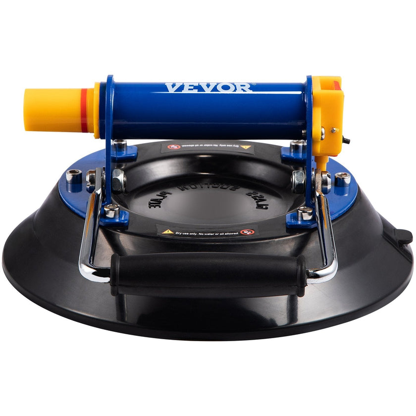 VEVOR Glass Lifting Vacuum Suction Cup, 10\'\' Glass Lifter Suction Cup, 275lbs Load Capacity Glass Lifting Suction Cup, Heavy-Duty Hand-Held Glass Lifter for Moving Large Granite Tile, Replacing Wind
