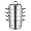 VEVOR Dumpling Steamer Stainless Steel 5 Titer for for Cook Soup, Noodles, Fishes Work with Gas Electric Grill Stove Top, Dia 30cm/11.8inch, Pot
