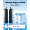 Gravity-Fed Water Filter System 3.25 Gallon | 304 Stainless Steel Countertop Water Filtration System with Stand & Filters