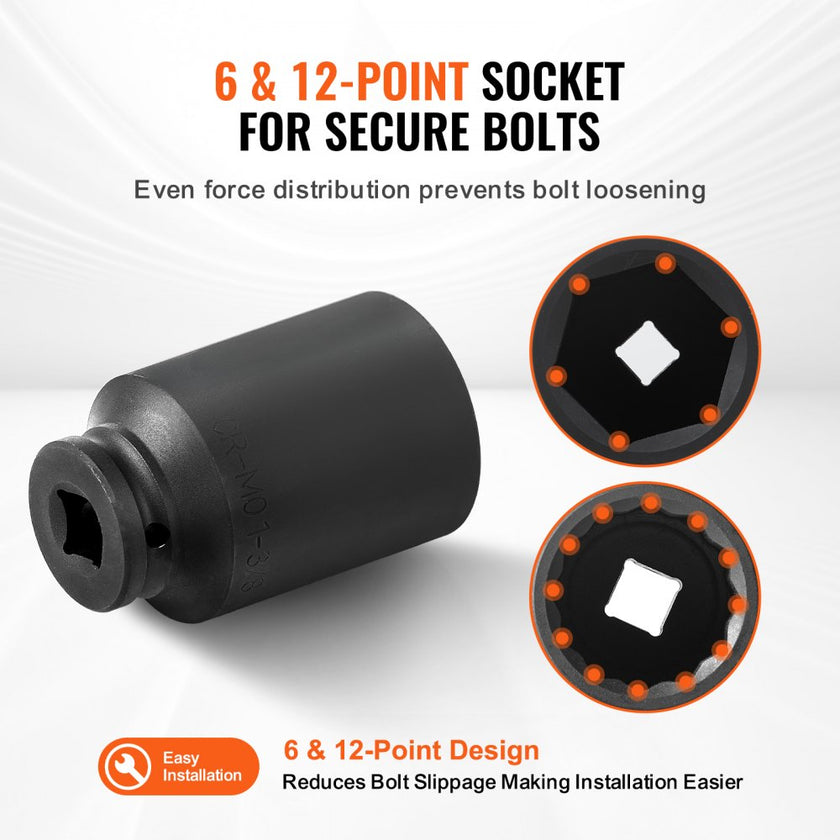 VEVOR Axle Nut Impact Socket Set 1/2