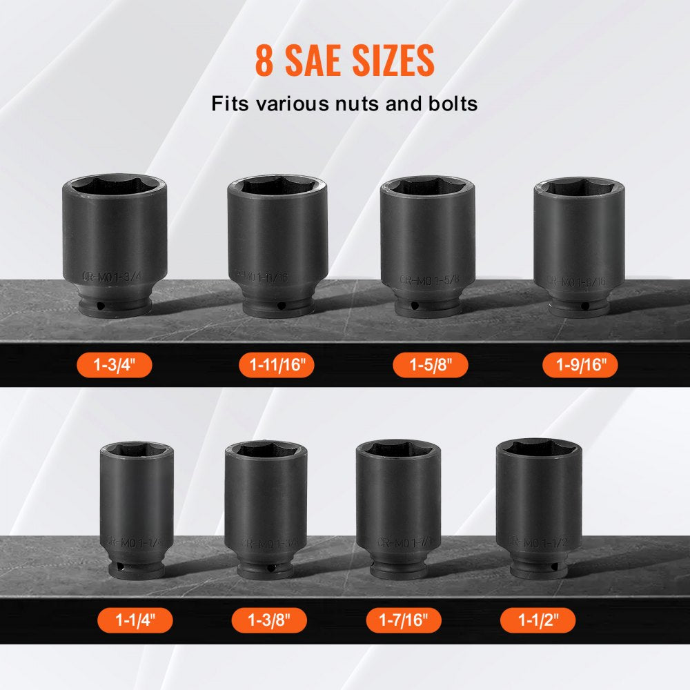VEVOR Axle Nut Impact Socket Set 1/2