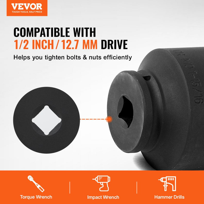VEVOR Axle Nut Impact Socket Set 1/2