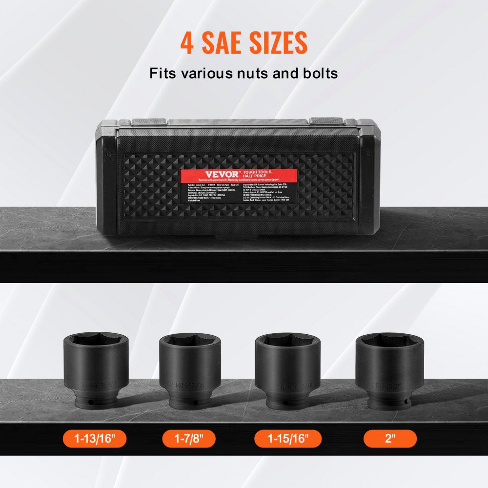 VEVOR Axle Nut Impact Socket Set 1/2