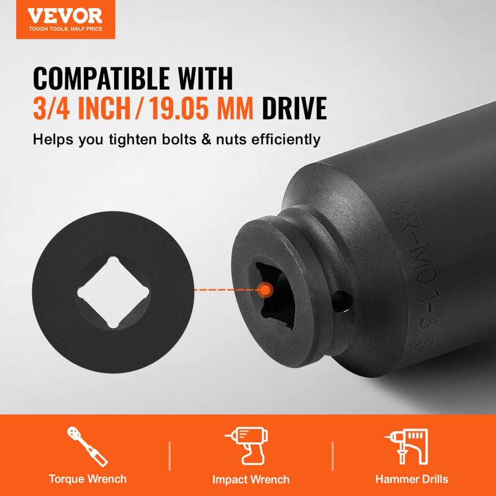 VEVOR Axle Nut Impact Socket Set 3/4
