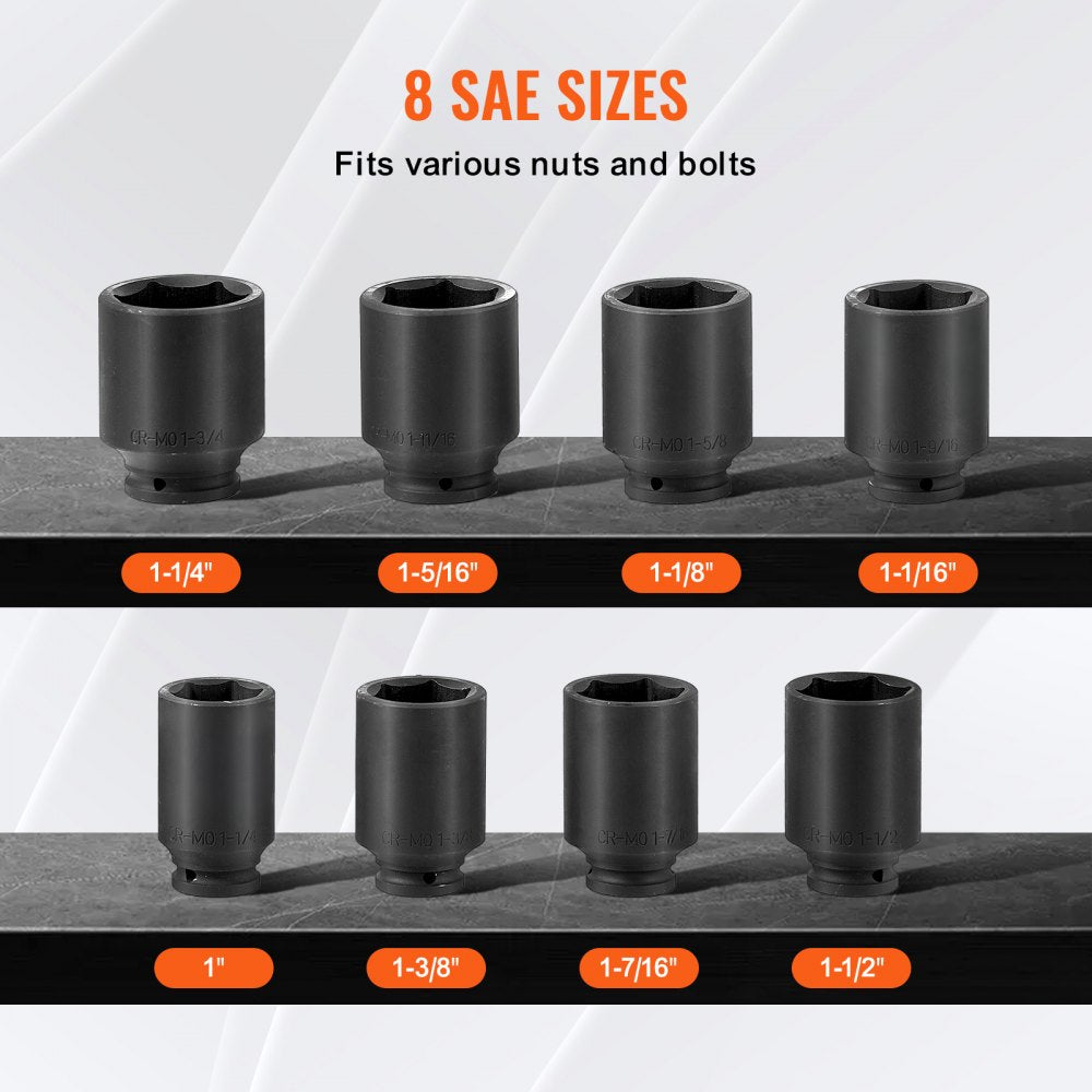 VEVOR Axle Nut Impact Socket Set 3/4