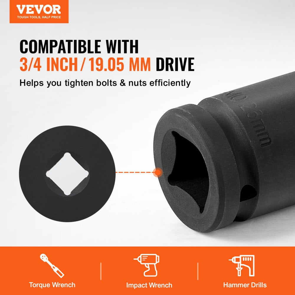VEVOR Axle Nut Impact Socket Set 3/4