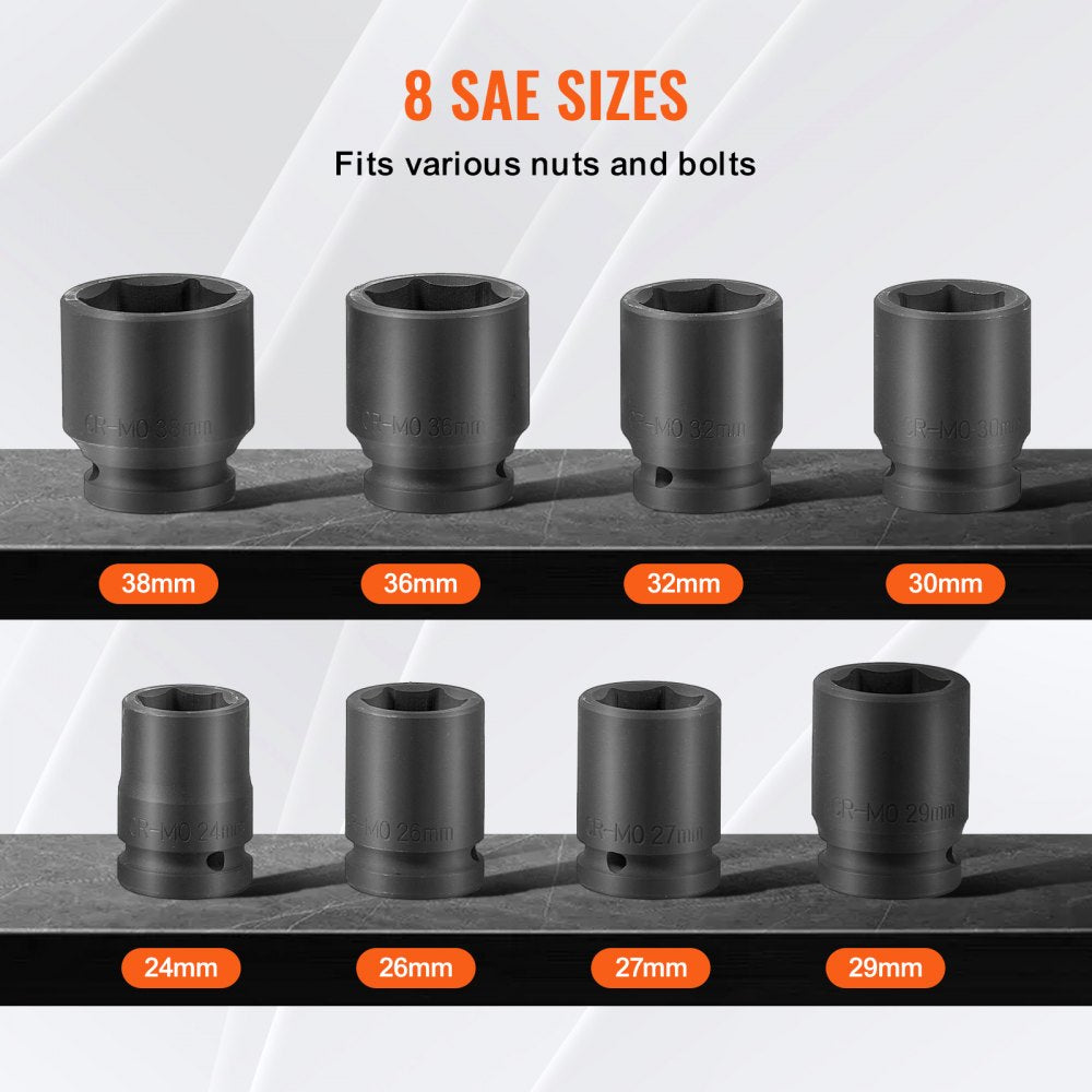 VEVOR Axle Nut Impact Socket Set 3/4
