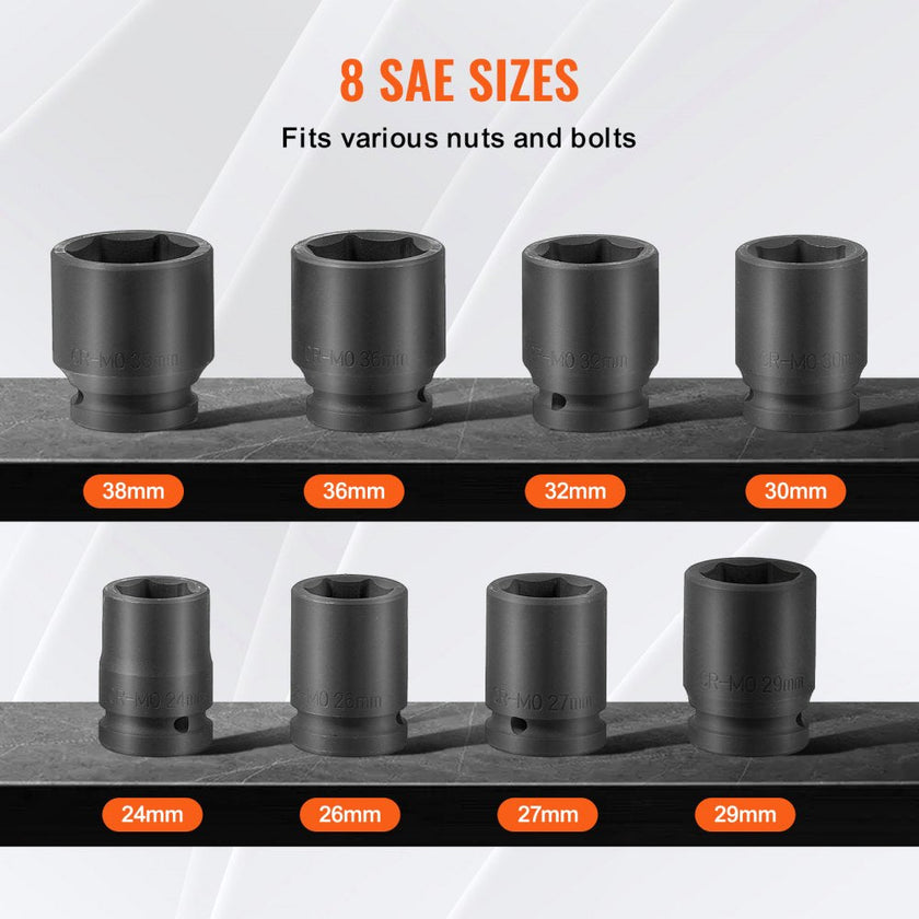 VEVOR Axle Nut Impact Socket Set 3/4