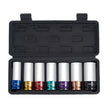 VEVOR Lug Nut Impact Socket Set 1/2 in Drive Metric 6-Point Deep Socket 7PCS