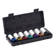 VEVOR Lug Nut Impact Socket Set 1/2 in Drive Metric 6-Point Deep Socket 7PCS