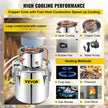 VEVOR Alcohol Still 13.2Gal/50L, Alcohol Distiller with Circulating Pump, Alcohol Still Copper Tube, Whiskey Distilling Kit w/Build-In Thermometer, Whiskey Making Kit for DIY Alcohol, Stainless Steel