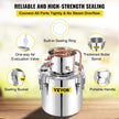 VEVOR Alcohol Still 13.2Gal/50L, Alcohol Distiller with Circulating Pump, Alcohol Still Copper Tube, Whiskey Distilling Kit w/Build-In Thermometer, Whiskey Making Kit for DIY Alcohol, Stainless Steel