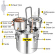 VEVOR Water Distiller, 13.2 Gal/50 L, Stainless Steel Distillery Kit with Copper Tube Built-in Thermometer, Home Broiler for DIY Brewing, Silver