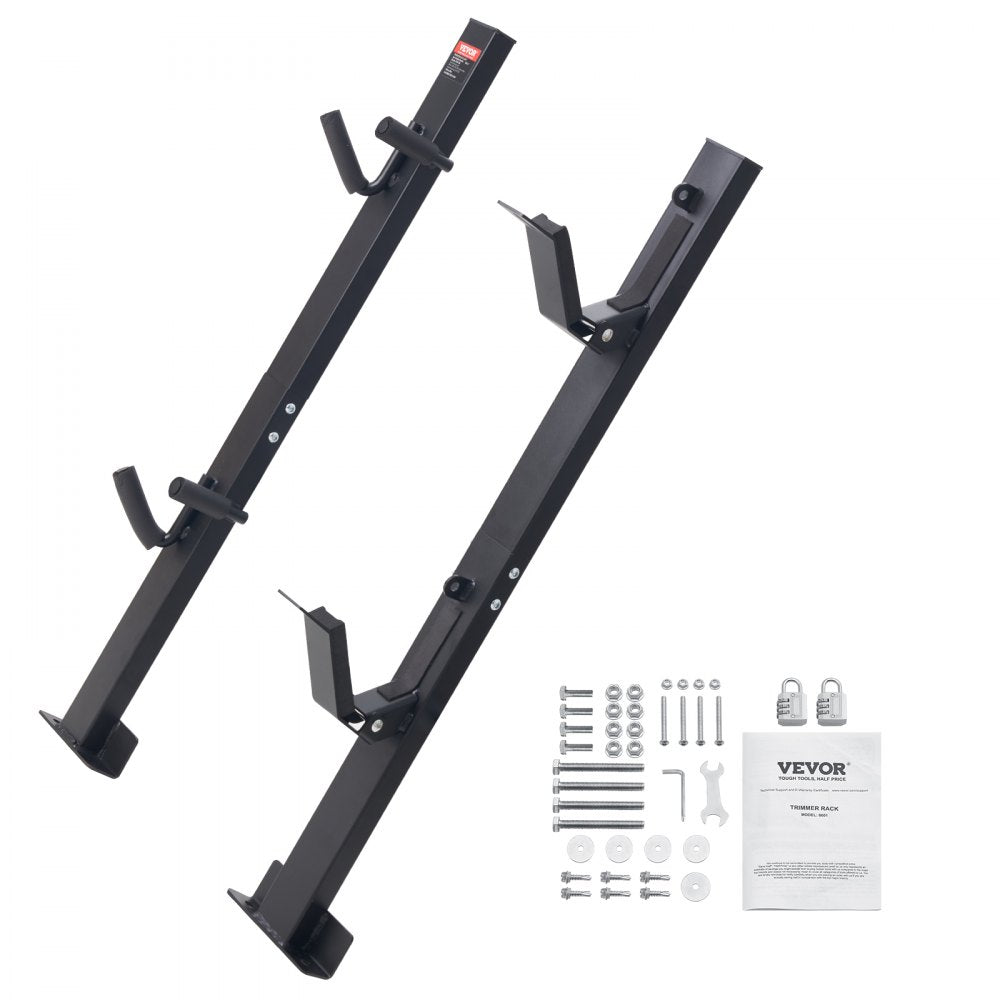 VEVOR Trimmer Rack, 2 Place Weeder Trimmer Rack, Trim Holder Trailer Rack Carrier with Zinc Alloy Password Lock, Mount On Landscape Truck Trailer Enclosed Trimmer Rack Weed Eater Racks, Pair