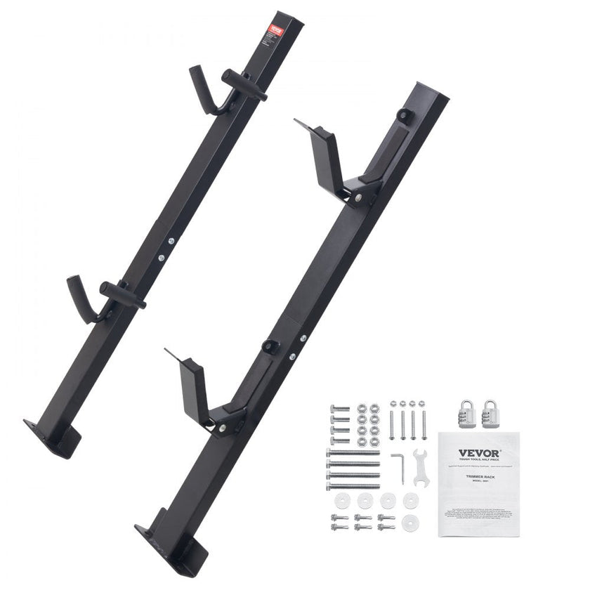 VEVOR Trimmer Rack, 2 Place Weeder Trimmer Rack, Trim Holder Trailer Rack Carrier with Zinc Alloy Password Lock, Mount On Landscape Truck Trailer Enclosed Trimmer Rack Weed Eater Racks, Pair