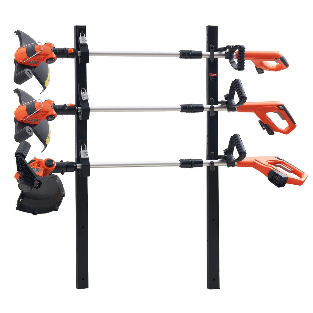 VEVOR Trimmer Rack, 3 Place Weeder Trimmer Rack, Locking Trim Holder Landscape Trailer Rack Carrier Mount on Open Pickup/Trailer Enclosed Trailers, Pair