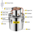 VEVOR Water Distiller 3Gal Still Distiller Copper Tube with Circulating Pump Home DIY Brewing Kit Build-in Thermometer, Stainless Steel Bucket 12L