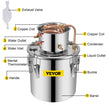 VEVOR 12L Water Alcohol Distiller 3GAL Copper Wine Making Boiler Multi Home DIY Brewing Distilling Kit for Fruit Wine, Water, Brandy, And Refining Plant Extracts