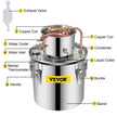 VEVOR Moonshine Still 5 Gal 21L, Distillery Kit with Circulating Pump, Alcohol Still Copper Tube, Whiskey Distilling Kit w/Build-In Thermometer, Whiskey Making Kit for DIY Alcohol, Stainless Steel