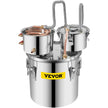 VEVOR Alcohol Still, 5 Gallon, Stainless Steel Alcohol Distiller with Copper Tube & Build-in Thermometer & Water Pump, Double Thumper Keg Home Brewing Kit, for DIY Whiskey Wine Brandy
