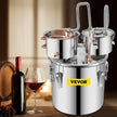 VEVOR Moonshine Still Stainless Steel Water Alcohol Distiller Copper Tube With Circulating Pump Home Brewing Kit Build-in Thermometer for DIY Whisky Wine Brandy Spirits