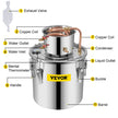 VEVOR Moonshine Still 9.6Gal 38L Stainless Steel Water Alcohol Distiller Copper Tube Home Brewing Kit Build-in Thermometer for DIY Whisky Wine Brandy, Sliver